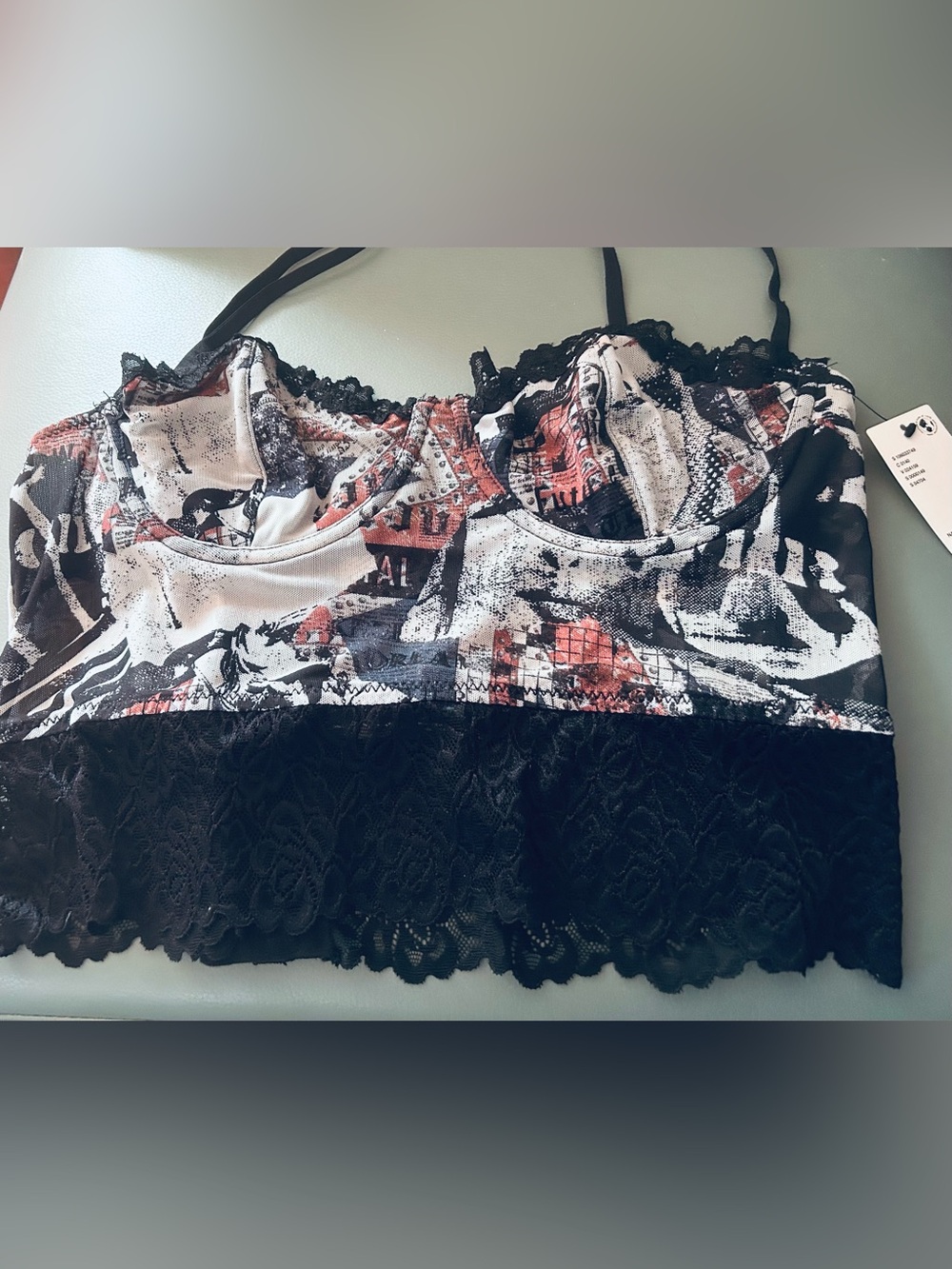 Out from Under Ladies Bustier Size L (14-16) NEW Urban Outfitters Lace-Trim